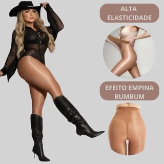 Meia Calça Feminina 40D/70D Resistente Anti Celulite Brilhante Confortável Não Rasga Fácil