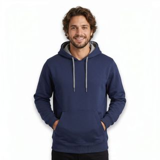 Moletom Masculino Liso Blusa Moletom Bolso e Capuz