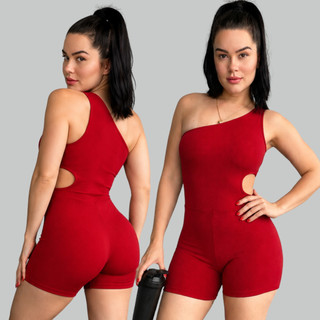 Macaquinho PowerFitness, Ombro Único, Tecida Anarruga, Perfeito Para Treinos Com estilo E Comforto