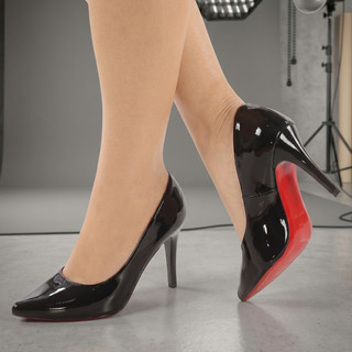 Scarpin Feminino Bico Fino Salto Alto 10cm Stiletto Verniz Confortável Clássico Elegante Social Chic