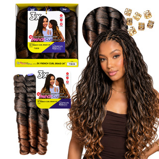 Cabelo French Curl 200g African Beauty Jumbo Ondulado 60cm Boho Gypsy Crochet Braids