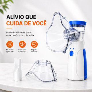 Aparelho de Inalação Pilha USB Nebulizador Inalador Mesh Portátil Silencioso Adulto E Infantil