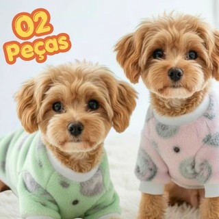 Kit Roupa Pet de Frio Fleece Inverno Roupa Cachorro Grossa Quente Alta Qualidade 01 ou 2 Peças
