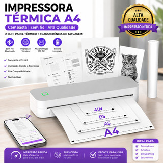 Impressora térmica 57-216mm iPhone Android e Windows Usb E Bluetooth 203DPI nítido e estável Bateria integrada