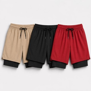 Kit 2 Bermuda de Treino Masculina 2 em 1