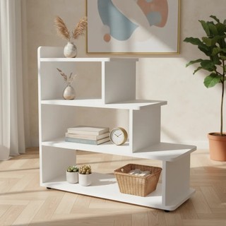 Estante Degrau Multiuso Para Livros E Brinquedos Luxo Branca