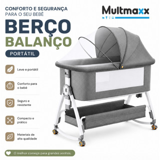 Berço Moises Portátil Balanço Com Mosquiteiro Cesto Cercadinho Infantil Co-Bed Acoplado Multmax
