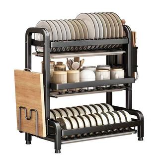 Escorredor 3 Andares 53cm Aço Inoxidável Preto Cozinha