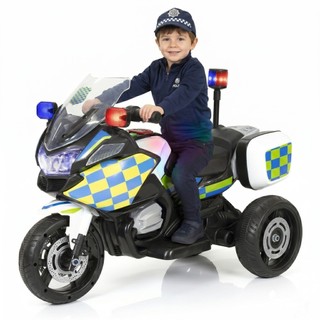 Moto Elétrica Infantil 6V Policia Motorizado 3 Rodas Triciclo Motocicleta Moto Passeio Bivolt 25kg