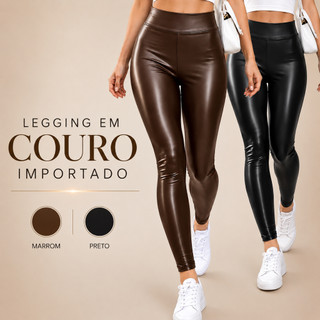 Calça Legging Montaria Feminina Couro Cirre Flanelada  Importada Premium Inverno 2026