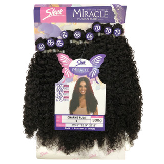 Cabelo Charme Plus Black Cacheado Rebecca Sleek Miracle Human Hair 70cm 300gr