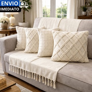CAPAS DE ALMOFADAS FEITAS A MÃO - ALGODÃO ARTESANAIS PREMIUM ELEGANTE DECORAÇÃO SALAS SOFÁS OU CAMAS