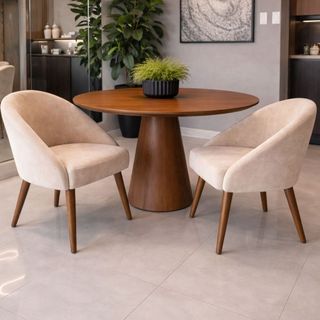 Conjunto 2 Poltronas Lua Veludo Luxo Decorativa Kit Cadeira Recepção Penteadeira Sala Escritório Várias Cores