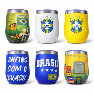 Copo Térmico Cuia Seleção Brasileira 350ml Estampa 360 Full HD