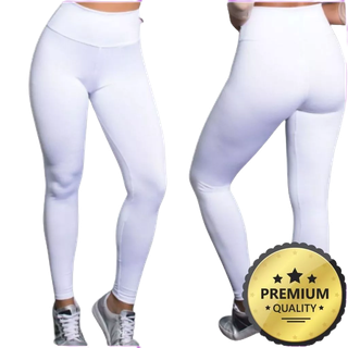KIT DUAS Calças LEGGINGS Brancas Suplex Feminina, Cotton,Uniforme de Medicina e Enfermagem, Estética, Dentista, Medicina