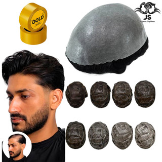 Prótese Capilar Masculina Nó Duplo Vários Tons + Fita Gold