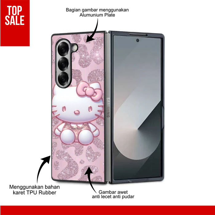 Custom TPU ยางสําหรับ Samsung Z พับ 7 6 5 4 3, Z Flip 7 6 5 4 3 Hellow Kitty RK301