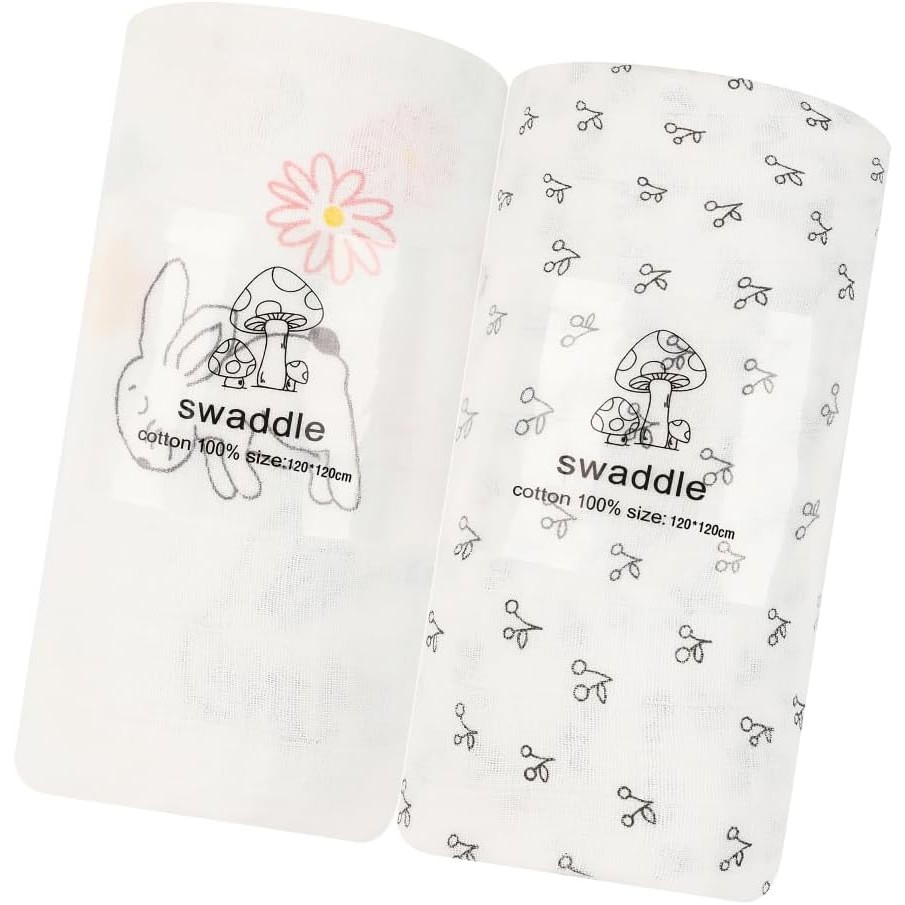 Gauze Swaddle, Baby Bath Towel, Newborn, Baby Blanket, Nursing Cover, Baby, Gift for Birth, 4-piece 