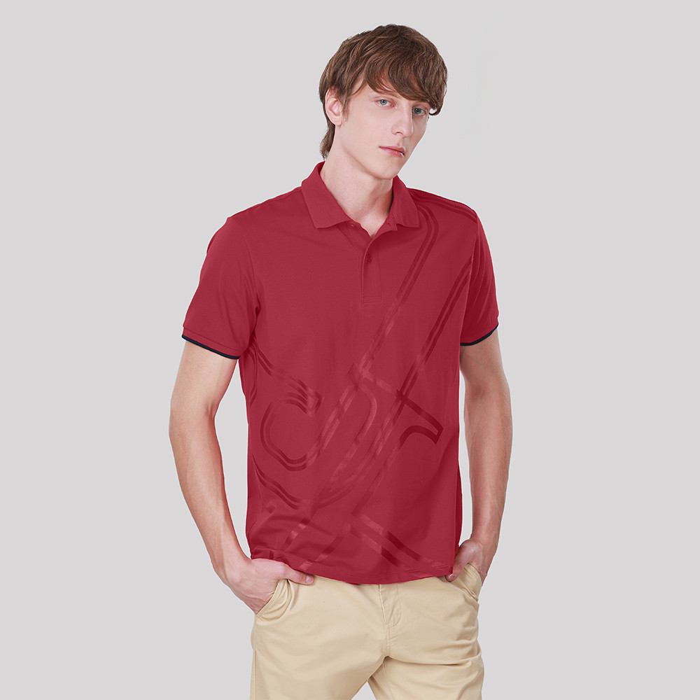 John Henry เสื้อโปโลผู้ชาย ทรงเข้ารูป รุ่น JH F325MPLSM03 - สีแดง