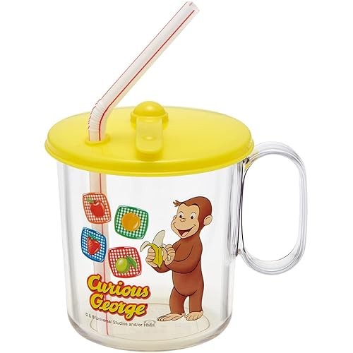Skater Antibacterial Straw Cup "Osaru no George" Made in Japan SKJ6AG-A