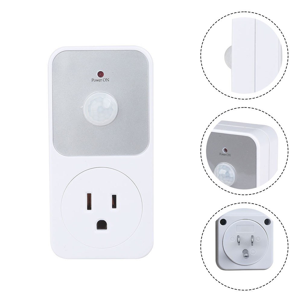 PEAHMotion Detection Sensor ปลั๊กไฟสวิตช์ 110V 1800w Security Garage Light PIR