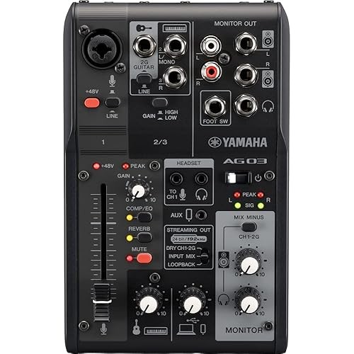 Yamaha Live Streaming Mixer 3-Channel สีดํา Ag03Mk2 B
