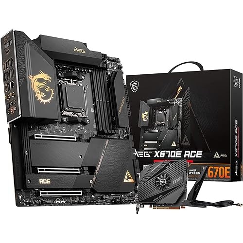 MSI Motherboard MEG X670E ACE AMD Ryzen 7000 Series AM5 Compatible X670 Chipset E-ATX MB5861
