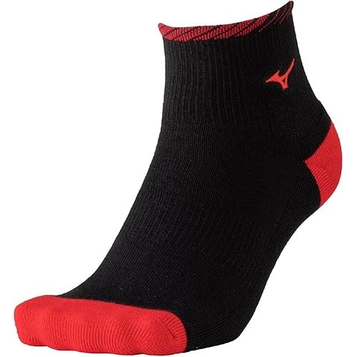 Mizuno Tennis Badminton Socks Short Length 62JXC006 Black/Hibiscus