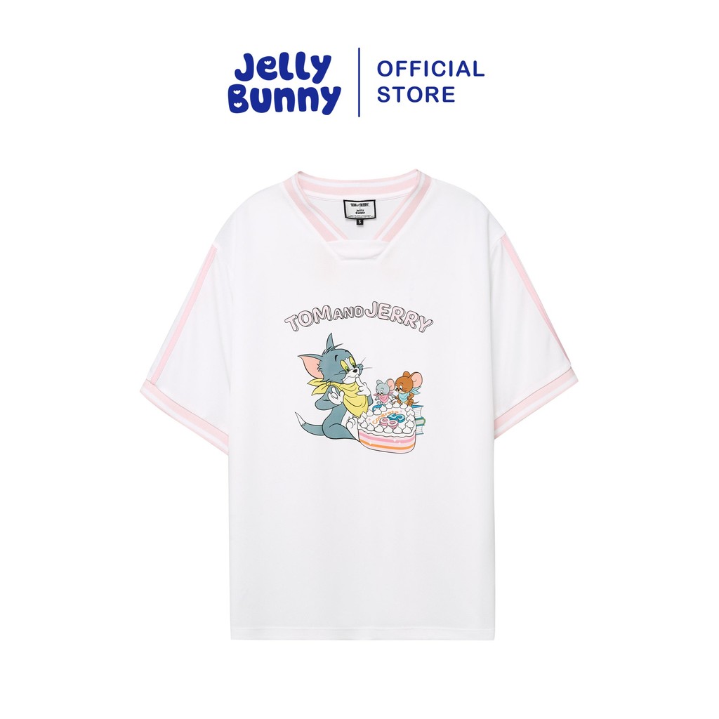 JELLY BUNNY เสื้อยืดทรงเบสบอล HAPPY 85TH BIRTHDAY TOM&JERRY รุ่น B25SATL022
