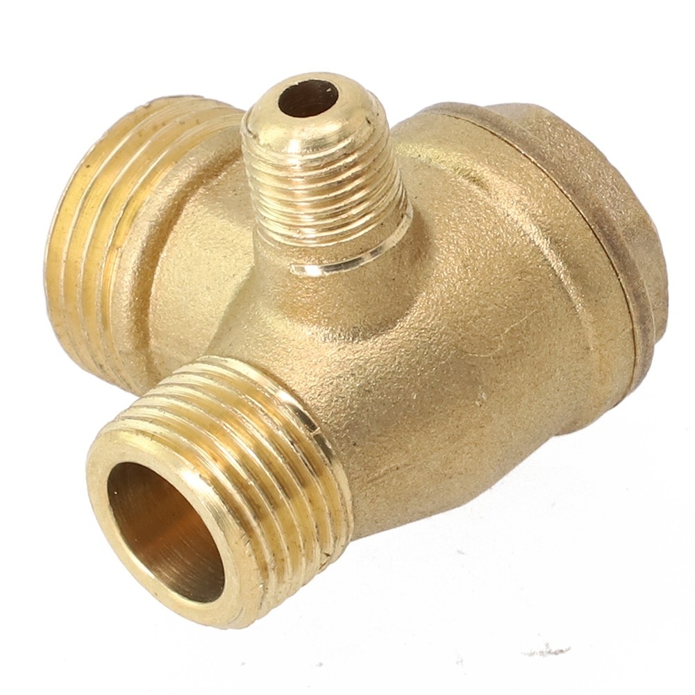 [Hot BLOOMY] 3-Port Brass Air Compressor Check Valve Central Pneumatic Male Thread G1/2 G3/8❀