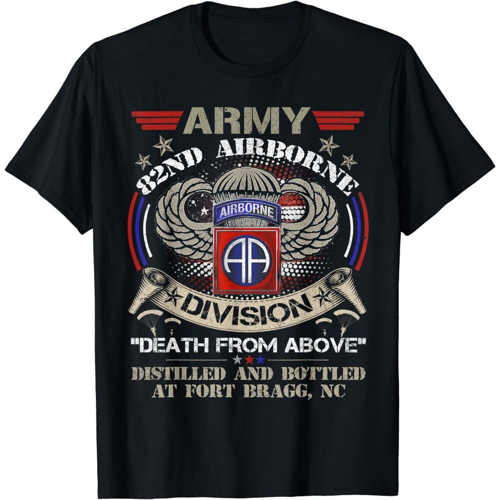 2025 ใหม่จํากัด Us Army 82Nd Airborne Division จากเหนือเสื้อยืดวันทหารผ่านศึก