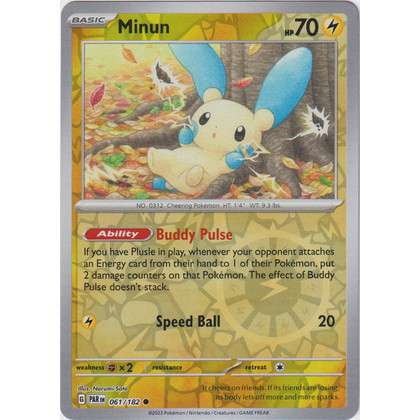 Minun 061/182_Lightning Type_POKEMON Paradox Rift Singles