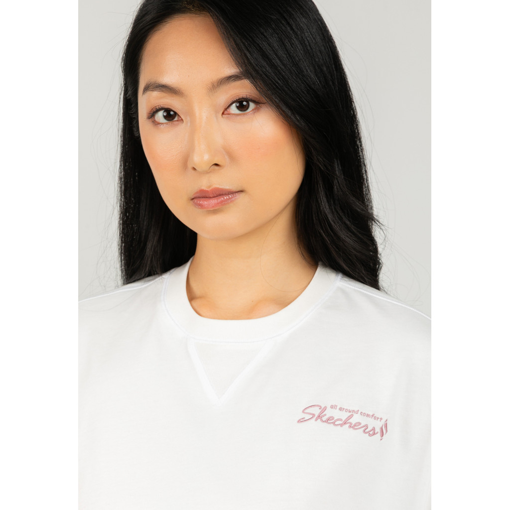 Skechers สเก็ตเชอร์ส เสื้อครอปผู้หญิง Women Crop Tee Apparel - SL325W447-00QF — صورة 3