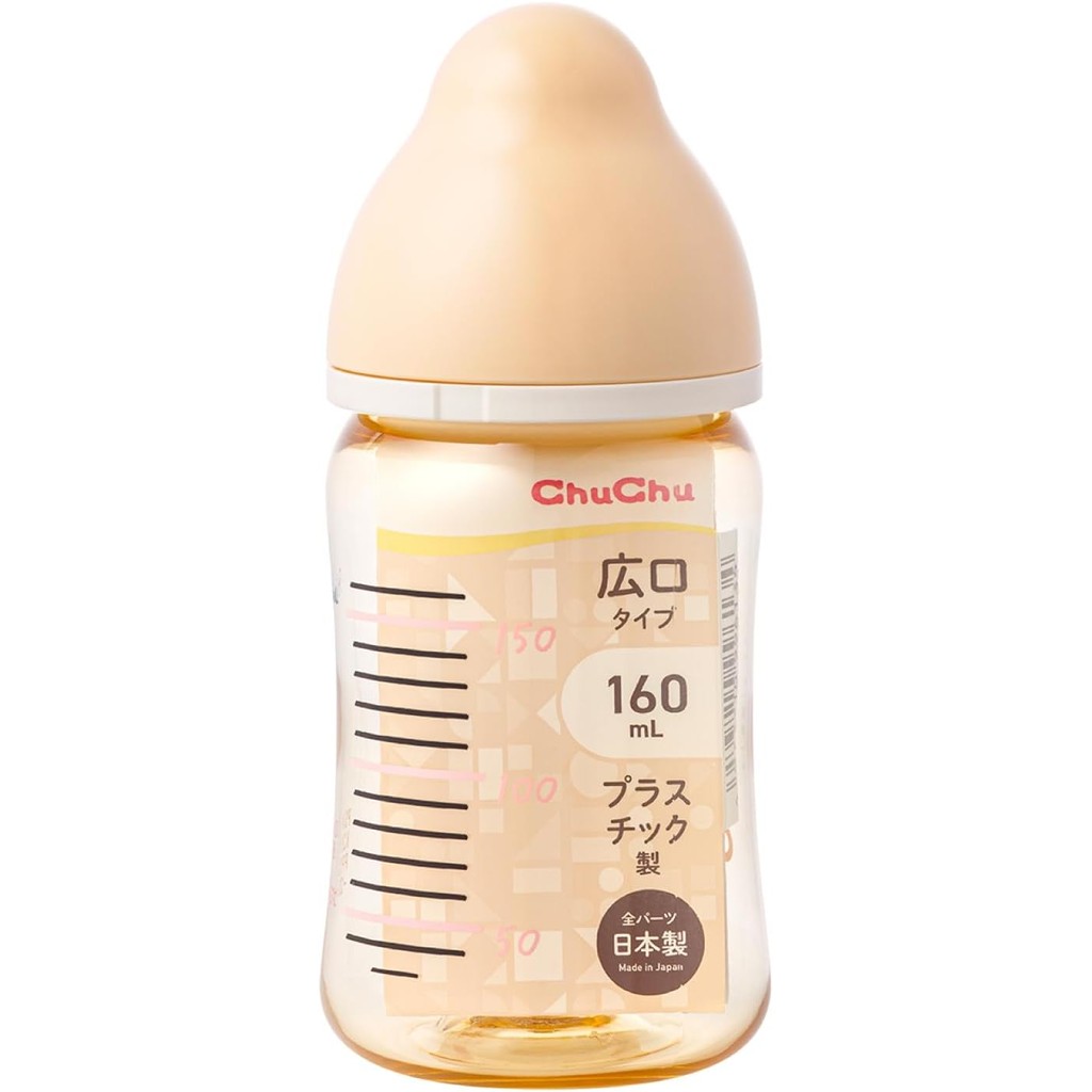 ChuChu Multi-Fit Wide Mouth Baby Bottle 240ml – Plastic, All Ages, BPA-Free | Made in Japan | Ship f