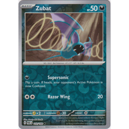 Zubat 110/182_Darkness Type_POKEMON Paradox Rift Singles