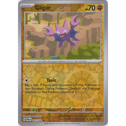 Gligar 091/182_Fighting Type_POKEMON Paradox Rift Singles