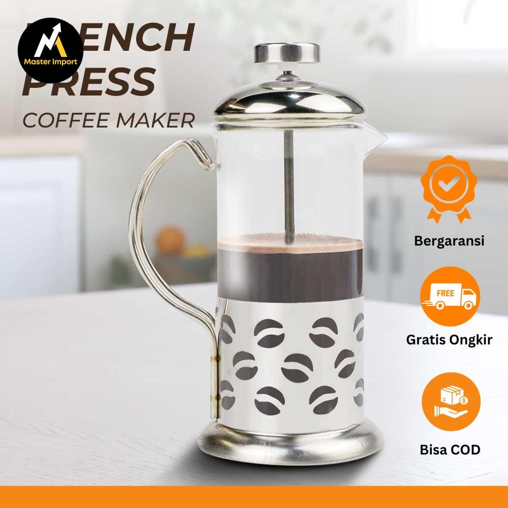 DUOLVQI French Press Manual Coffee Maker Pot Beans Pattern KG72I MIPK