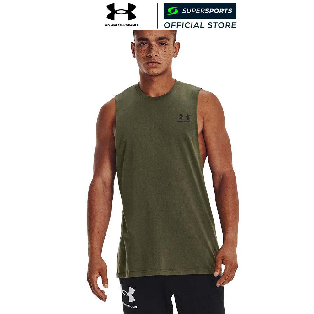 UNDER ARMOUR Left Chest Cut-Off เสื้อกล้ามออกกำลังกายผู้ชาย