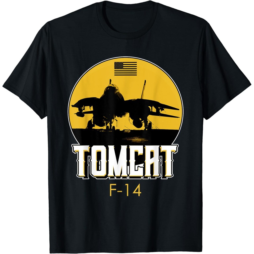 เสื้อยืดลาย Sunset F-14 Tomcat Fighter Jet แฟชั่นใหม่