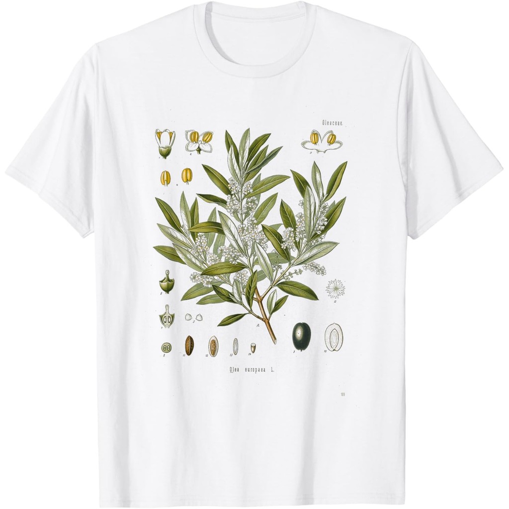 เสื้อยืด Vintage Botanical Garden Botany Olive Tree