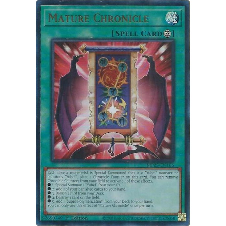[ การ์ด Yugioh ของแท้ ] Mature Chronicle - MP25-EN166 - Ultra Rare 1st Edition