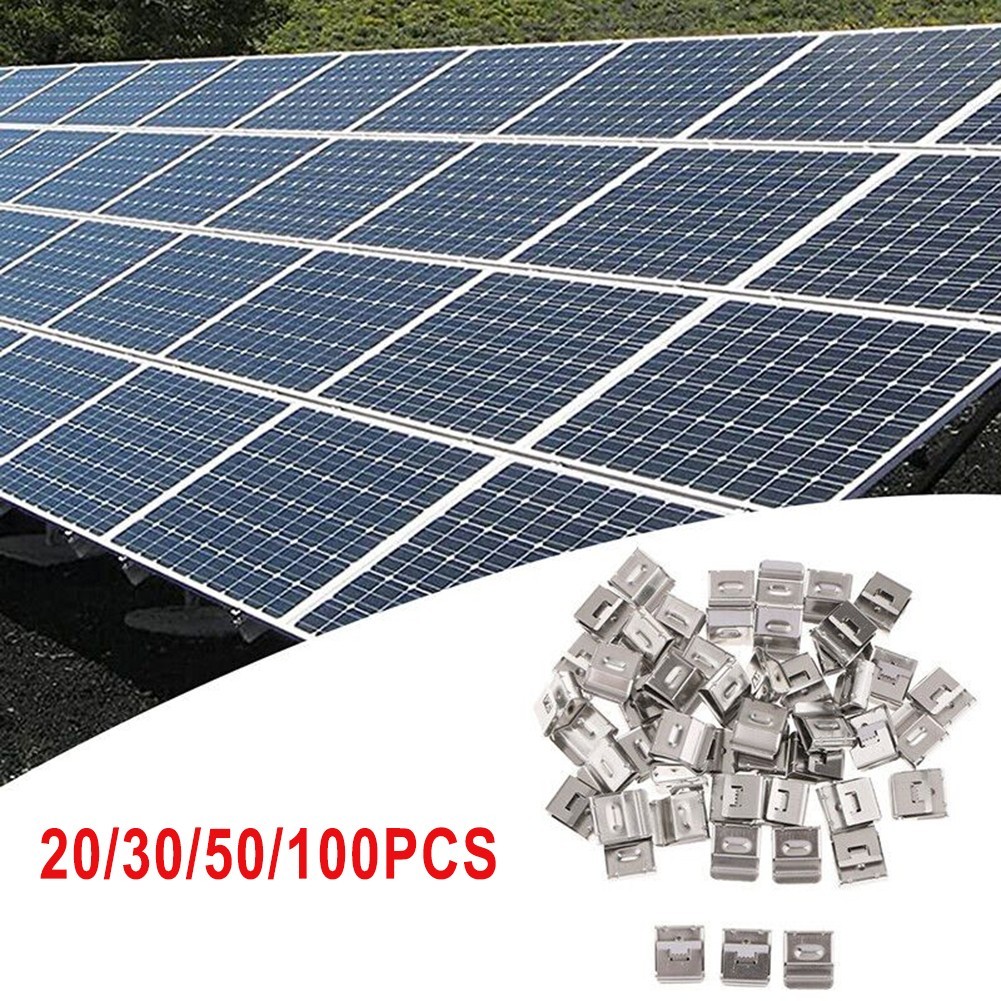 [EXQU-Z] 20/30/50/100 ชิ้น Edge Clip Solar PV Cable Value Cable Tie สแตนเลส