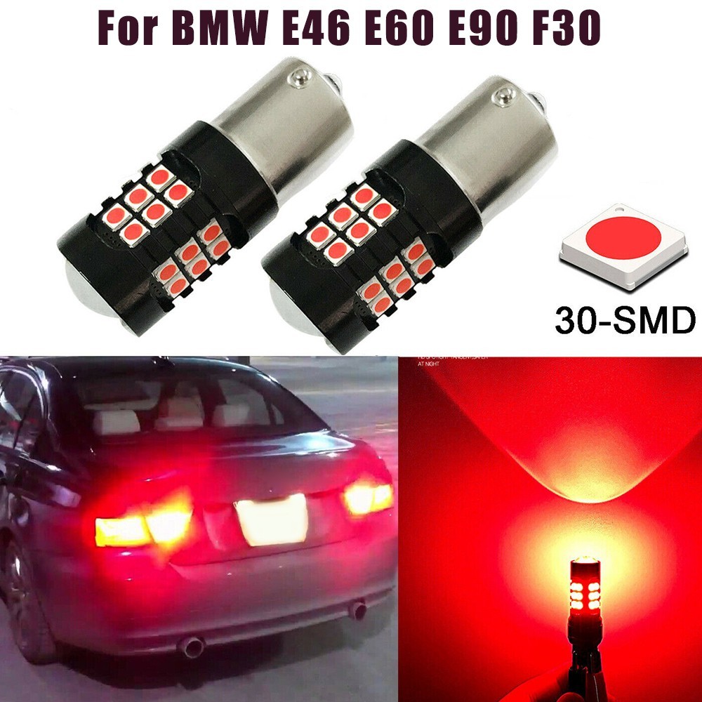 [UAL] LED สีแดง 30SMD Strobe กระพริบไฟท้ายเบรคหลอดไฟสําหรับสําหรับสําหรับสําหรับ BMW E46 E60 E90 F30