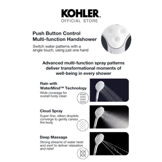 KOHLER Rainduet multi-function handshower with WaterMind​ technology สีโครเมียม K-R33407T-CP
