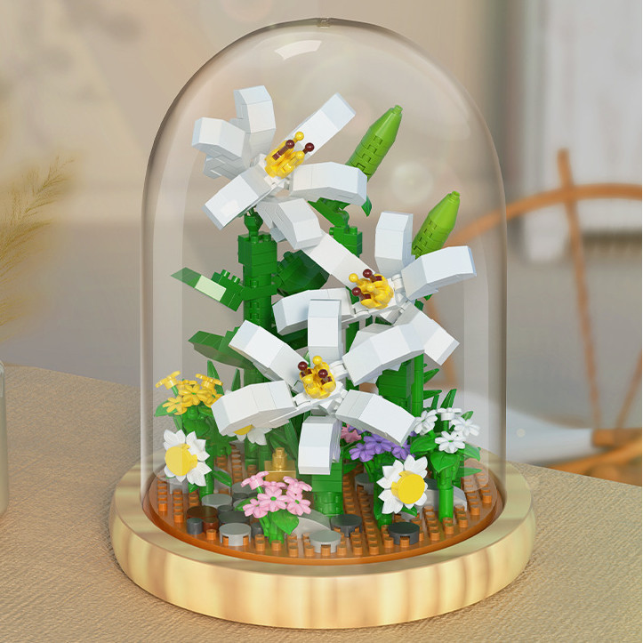 [ดี] YKO Lily Flower Dome Block Bricks 594 PCS - P1174