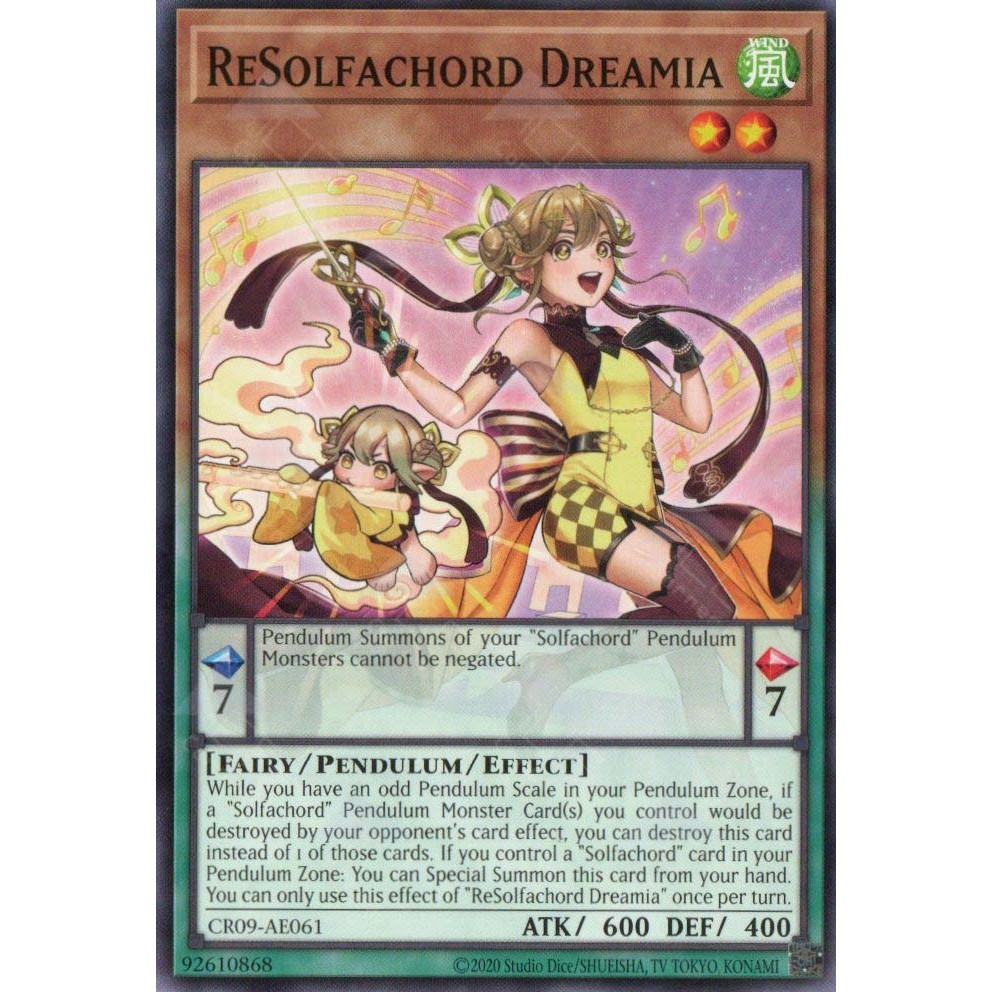 [ การ์ด Yugioh ของแท้ ] CR09-AE061 ReSolfachord Dreamia - ทั่วไป