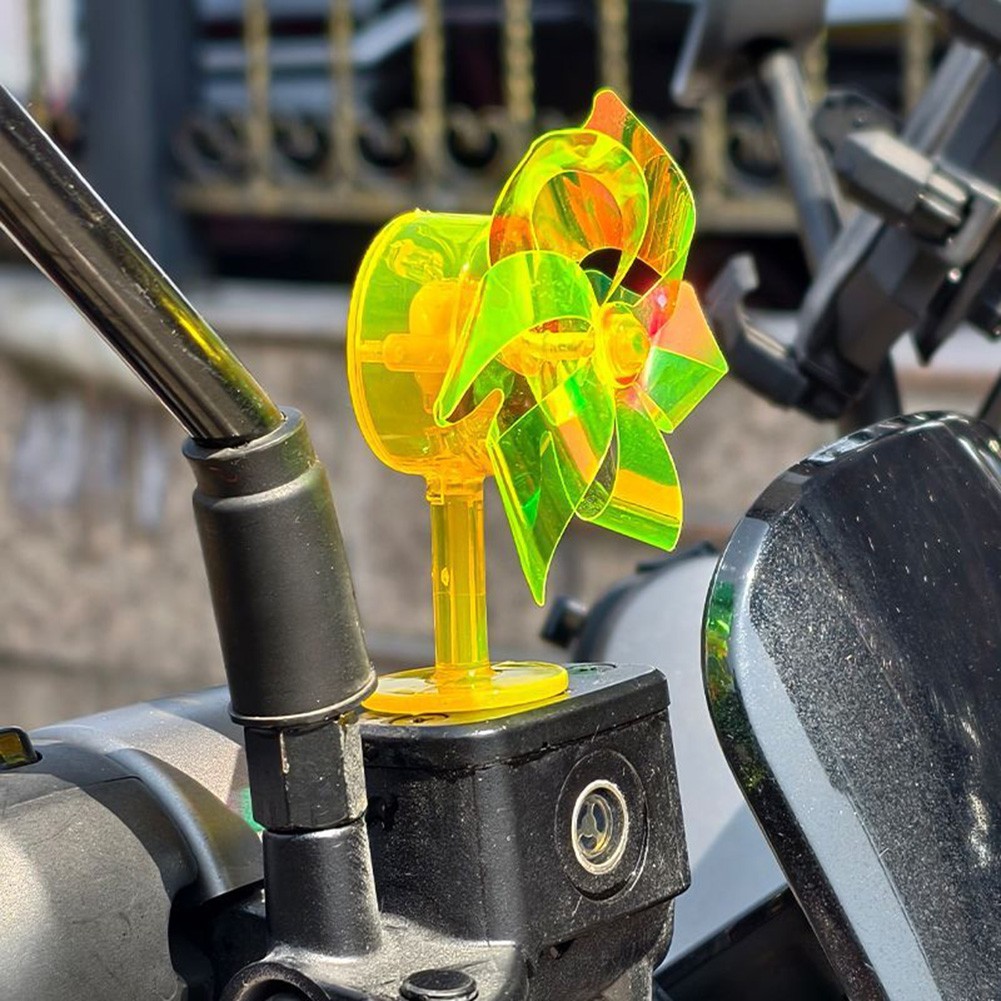 . ร combedน.รถจักรยานยนต์ Led Wind Powered Vehicle Lights Windmill Shape Wind Powered Handlebarคอเต่