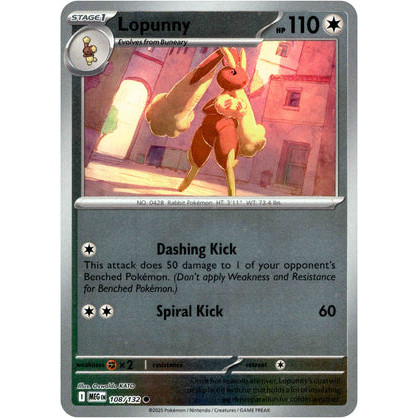 Lopunny 108/132_ประเภทปกติ_Pokemon Mega Evolution Singles