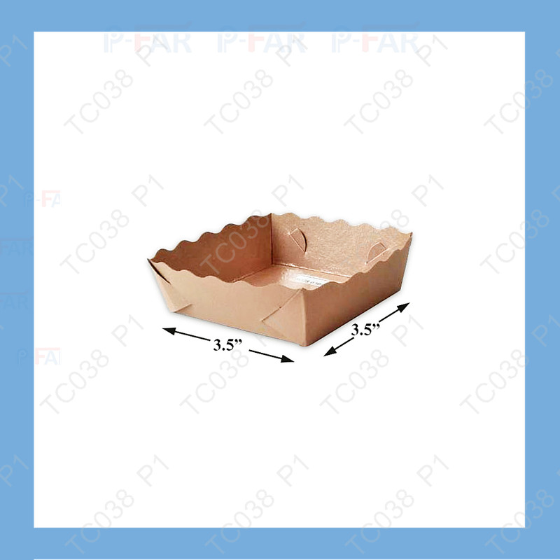ถาดขนมปังแบนเล็กวอลนัทเคลือบในพิเศษ3.5x3.5นิ้ว(1ลัง X 1000ใบ)(1แพ็ค X 100ใบ)|TC038_L_P1