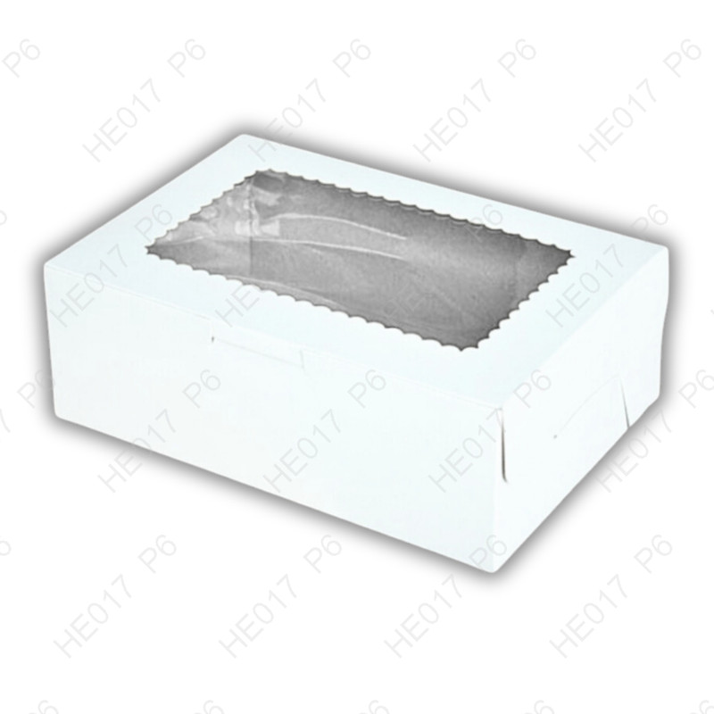 *Ask*คัพเค้ก6หลุมขาวเจาะ17 x 24 x 8.5 cm(1แพ็คย่อย X10ใบ)|HE017_S_P6